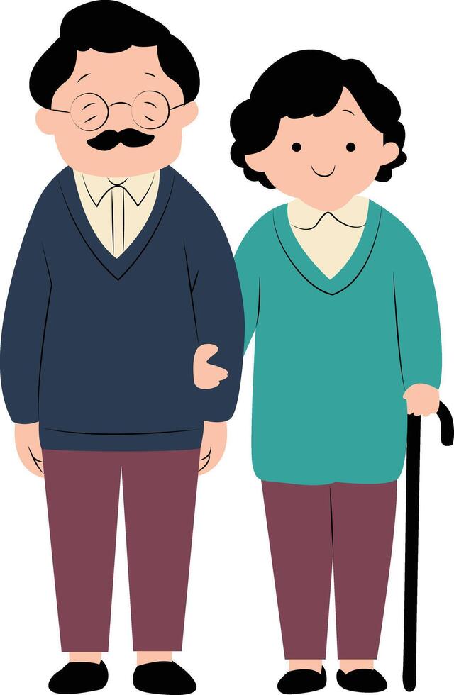 Grandmother and grandfather, International Day of Older Persons vector