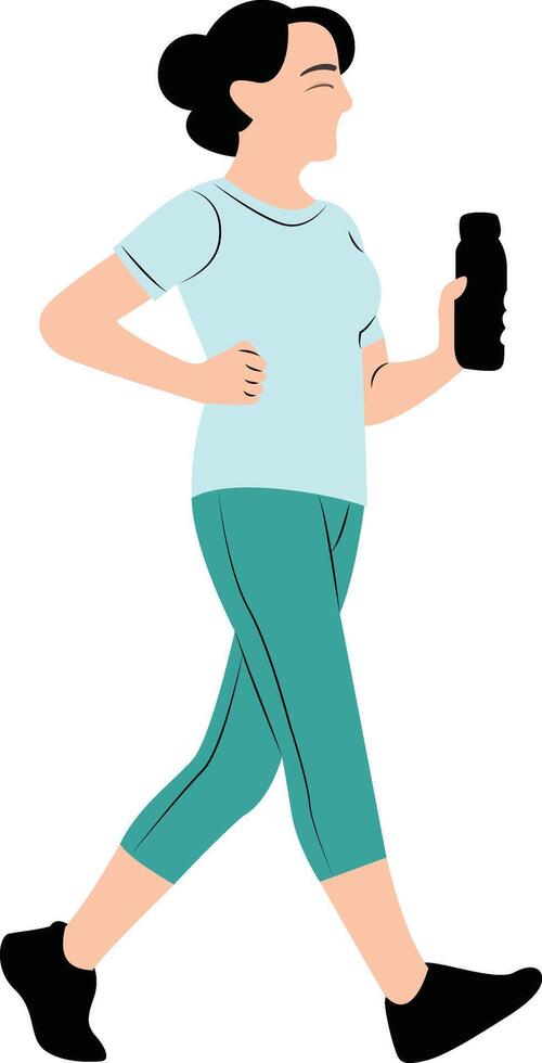 middle aged woman jogging, International Day of Older Persons vector