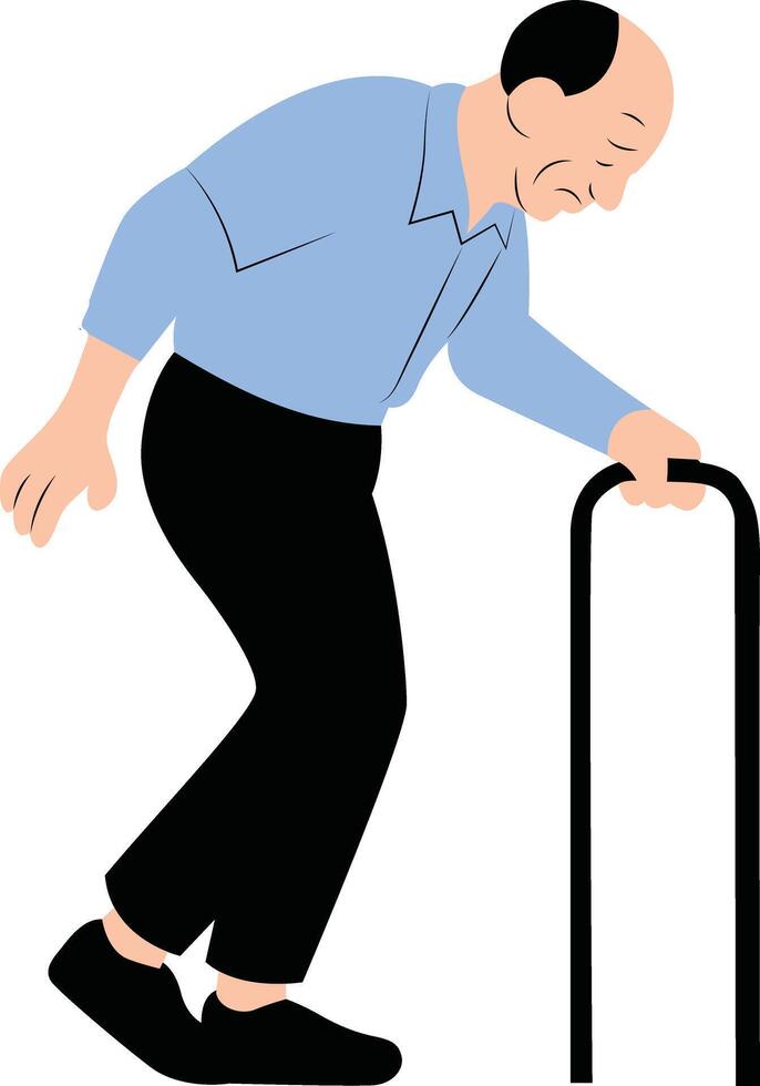 grandpa learns to walk, International Day of Older Persons vector