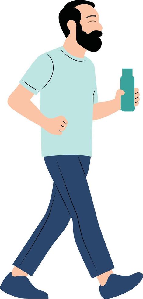 middle aged man jogging, International Day of Older Persons vector