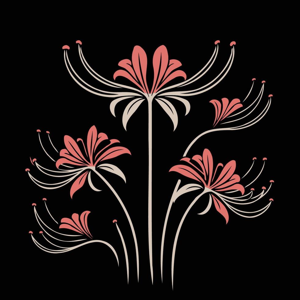 A flower design on a black background vector
