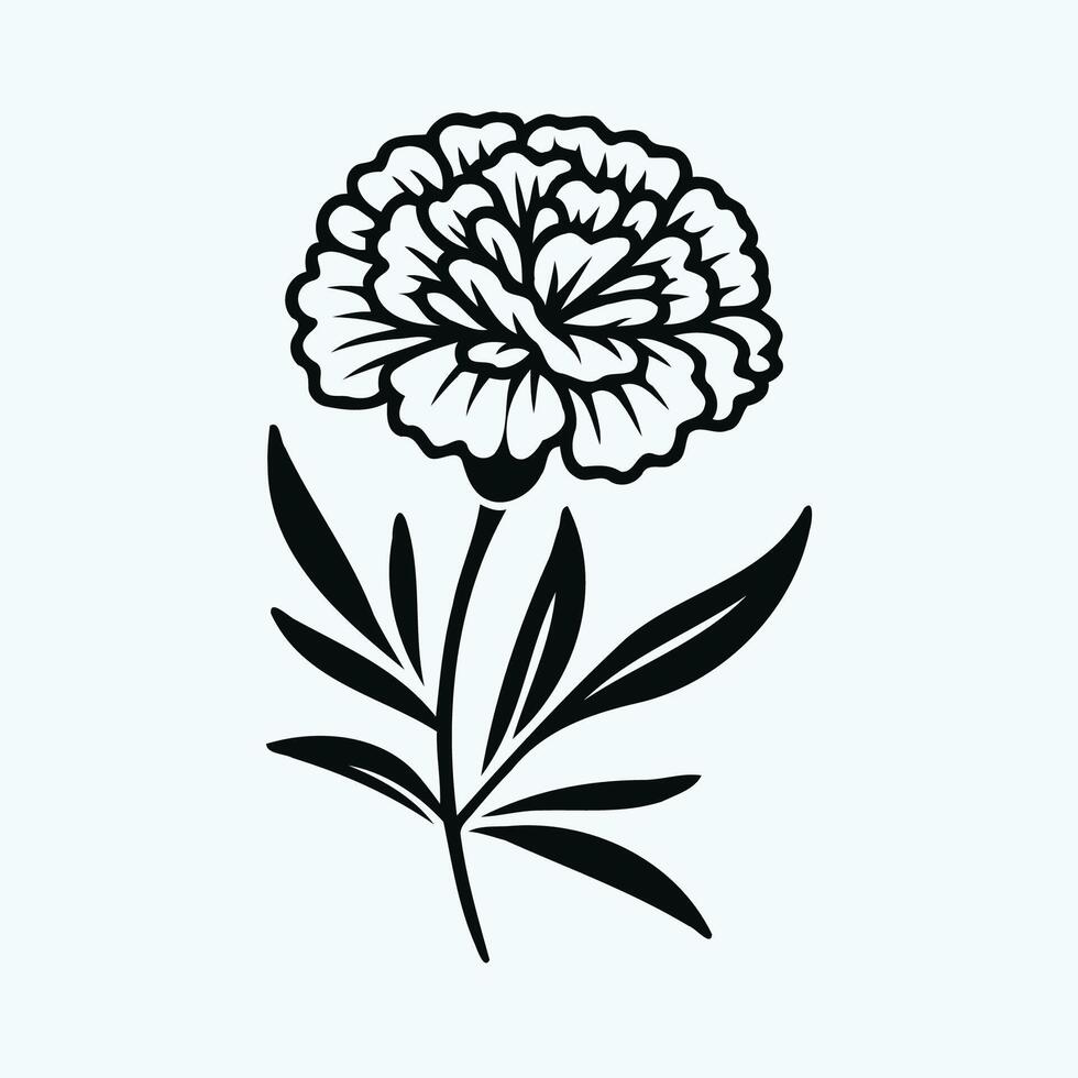 A black and white flower on a white background vector