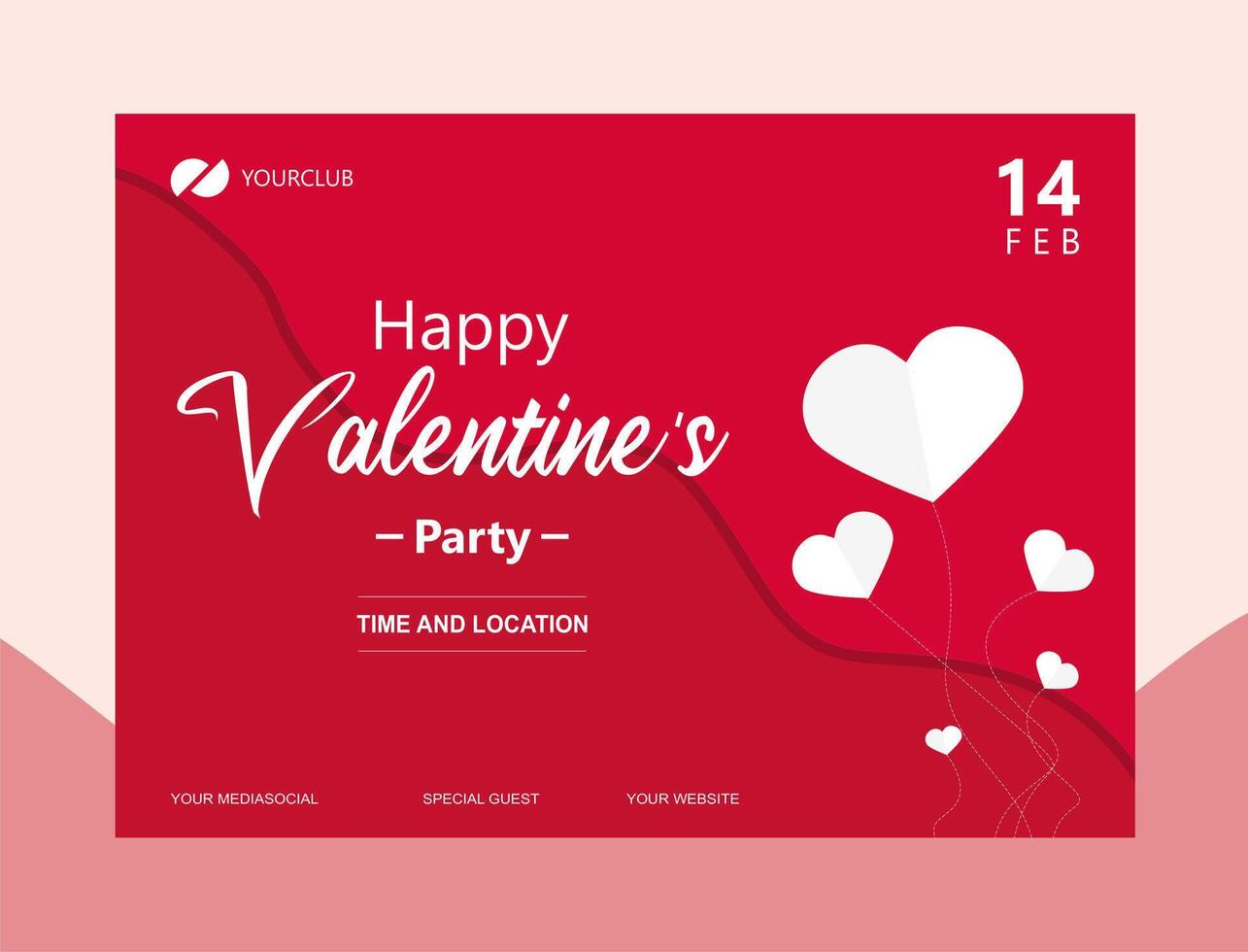 Happy Valentine Flyer vector