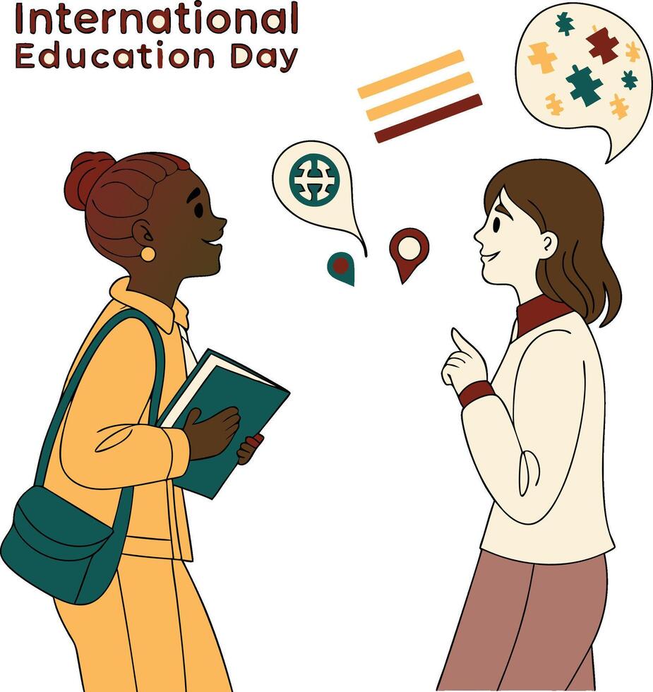 International education day celebration inspired poster image art and illustration for using any other education purpose vector