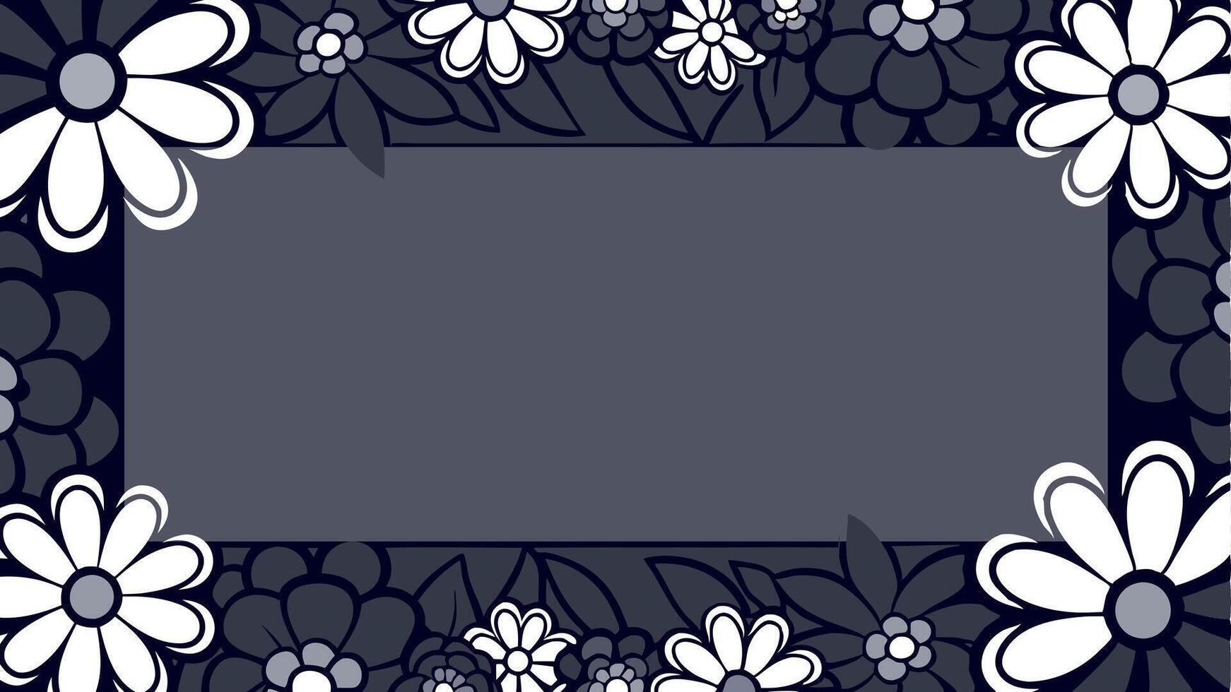 A black and white floral frame with space for text vector