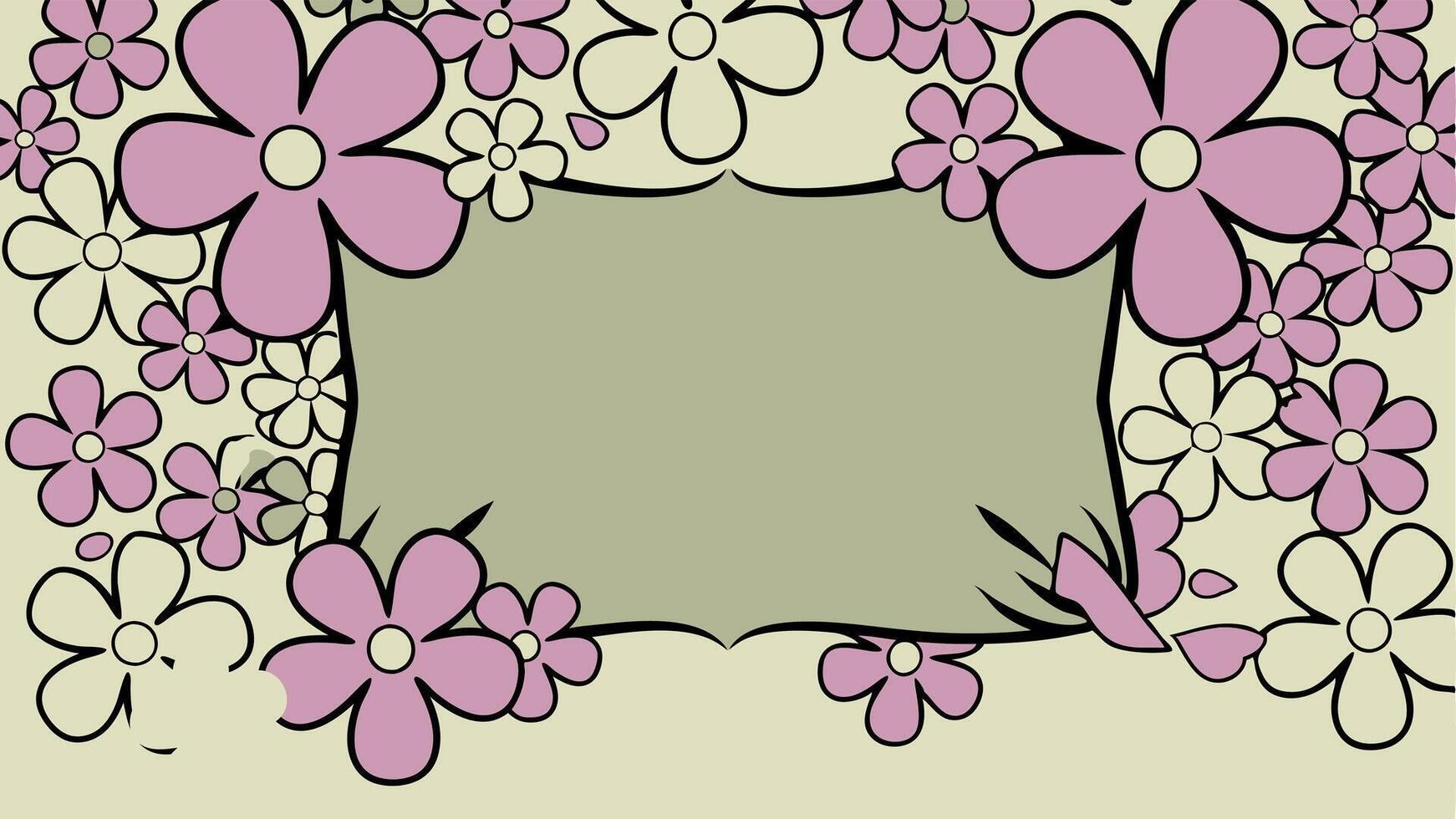 A frame with flowers and a blank space for text vector