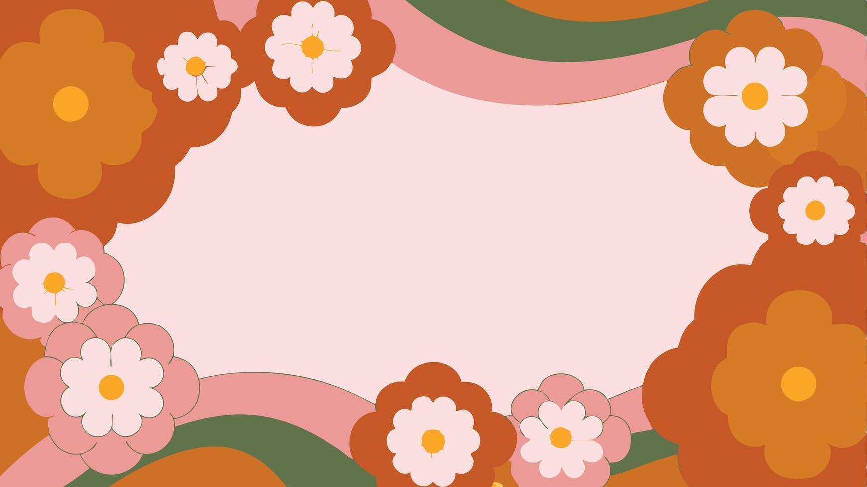 A colorful background with flowers and a blank space vector