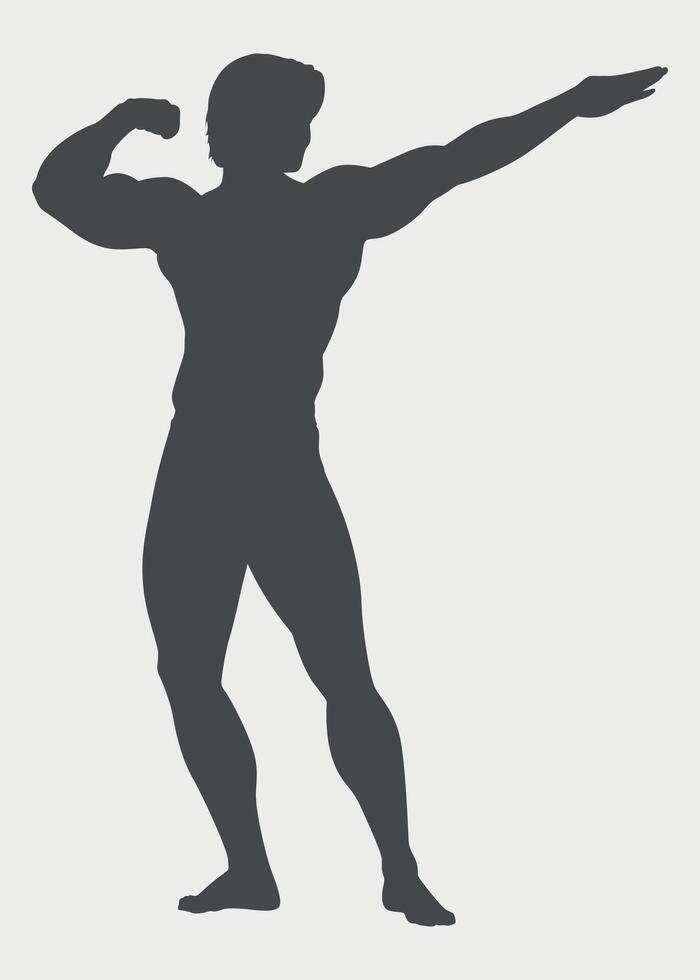 black and white bodybuilder icon isolated on white background vector