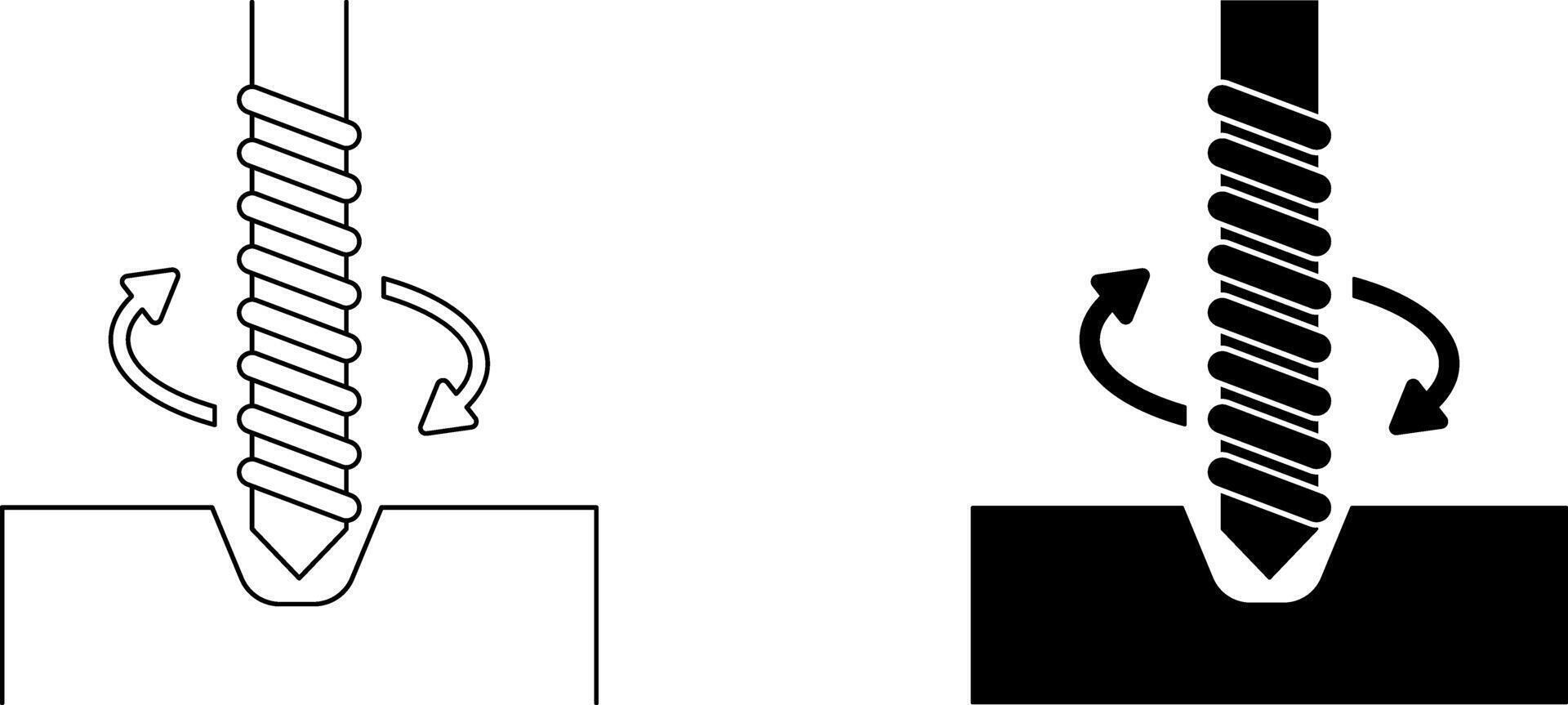 outline silhouette drilling rotation icon set vector