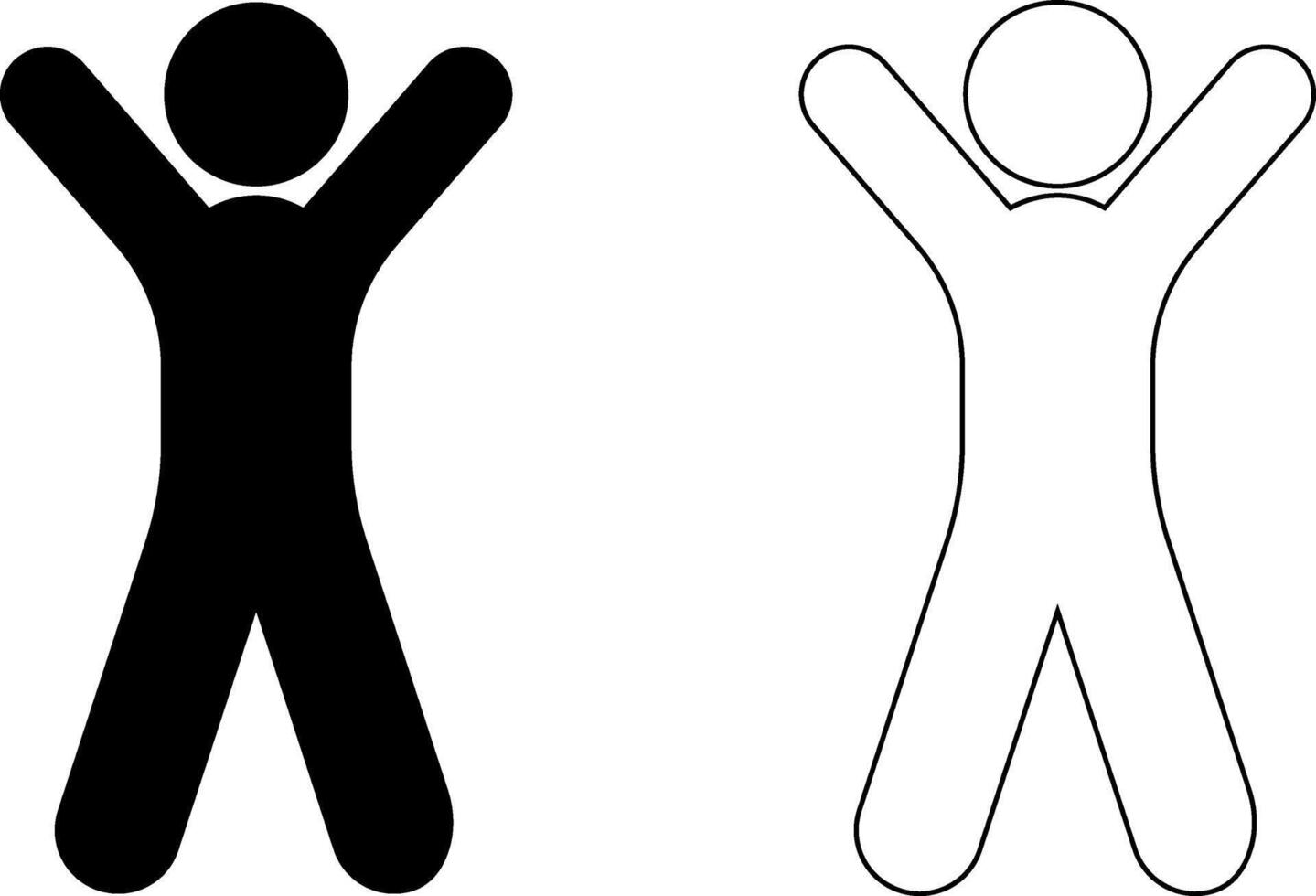 outline silhouette happy people icon set vector