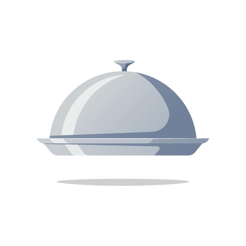 Restaurant cloche isolated on white background. vector