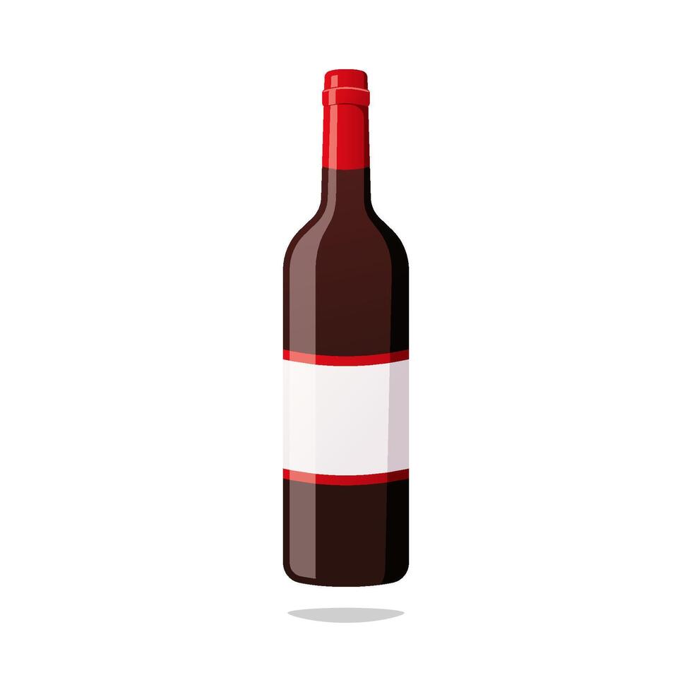 Wine bottle isolated on white background. vector