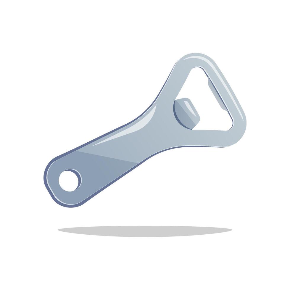 Metal bottle opener isolated on white background. vector