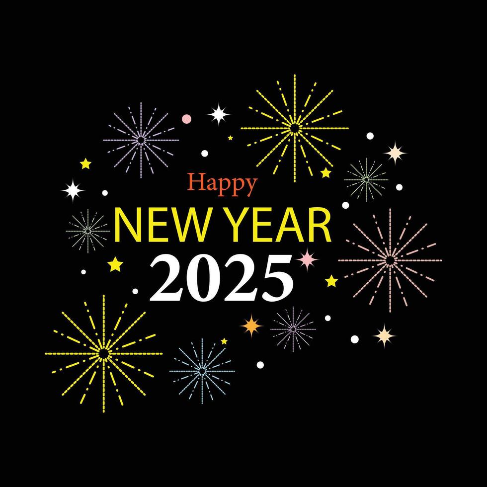 Firework background New year 2025 vector