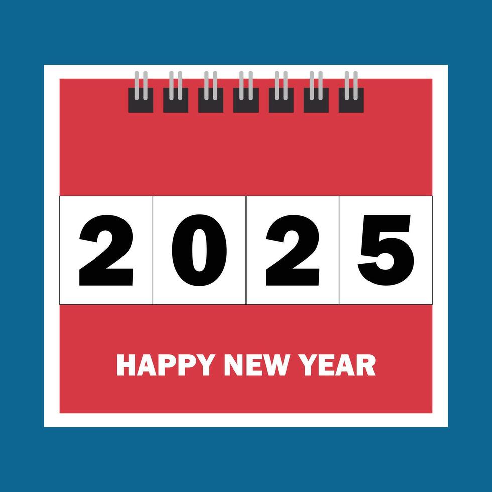 Happy new year 2025 Calendar background design vector
