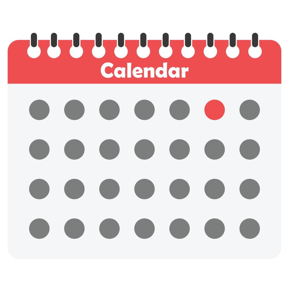 Calendar icon on white background vector