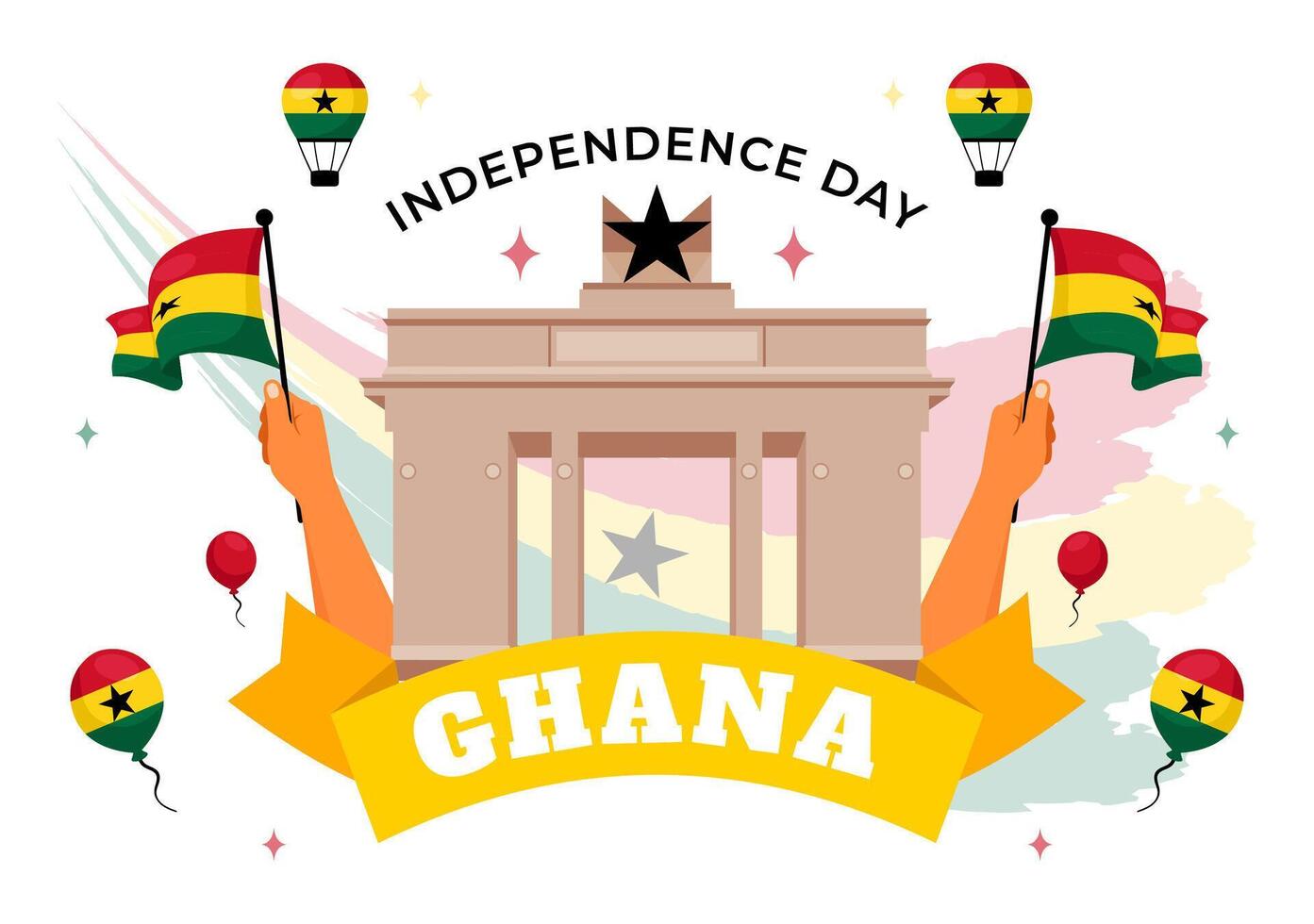 March 6th Ghana Independence Day Illustration Featuring National Holiday Themes vector