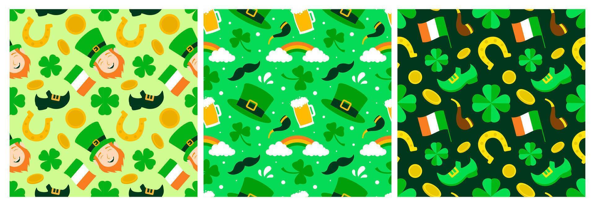 Hand-Drawn Seamless Pattern Design for Saint Patrick's Day Celebration Decoration vector