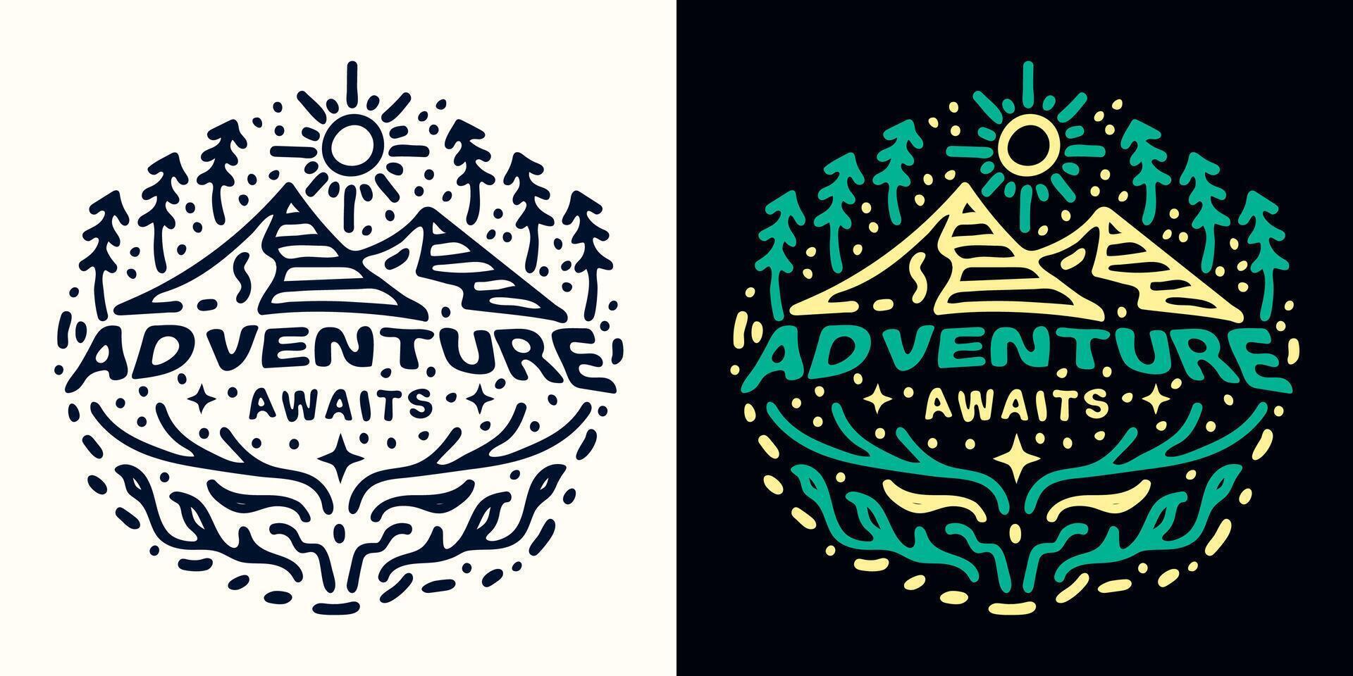 Adventure Awaits design illustration vector