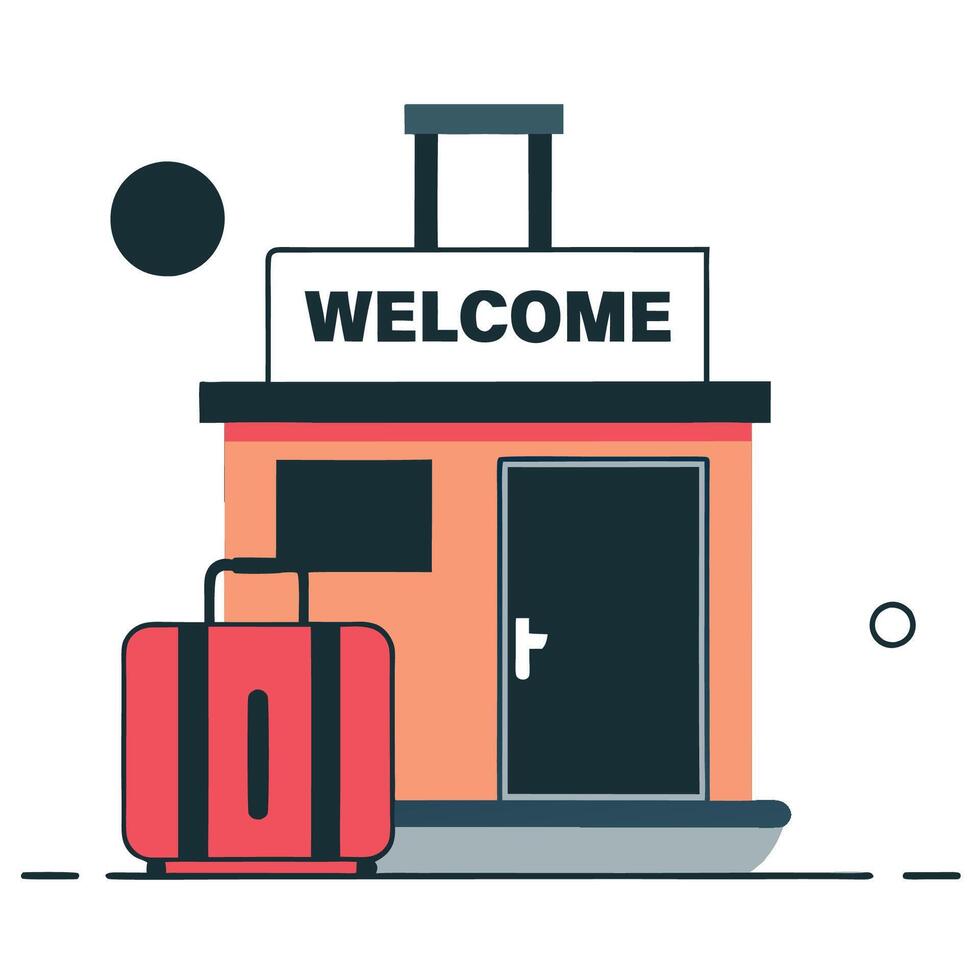 Welcoming Concept Illustration in the Style of Flat Design vector