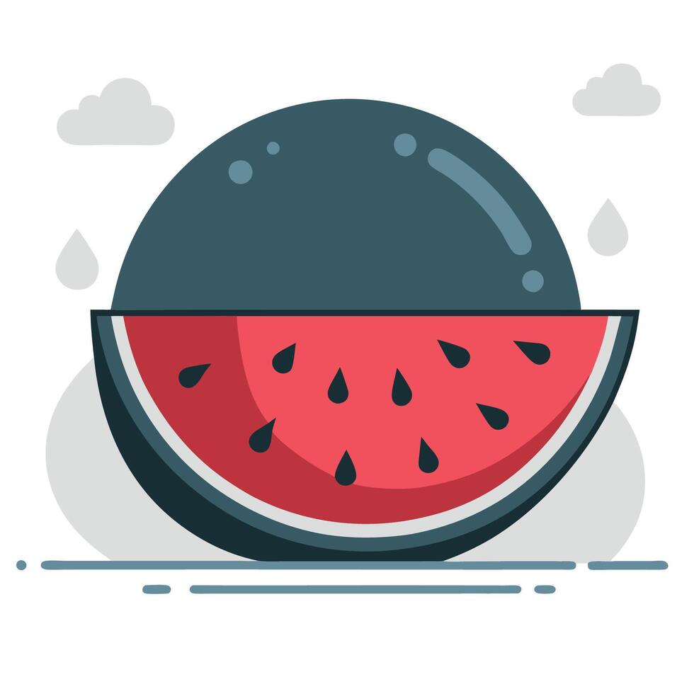 Vibrant Watermelon Concept Illustration with Realistic Texture and Details vector