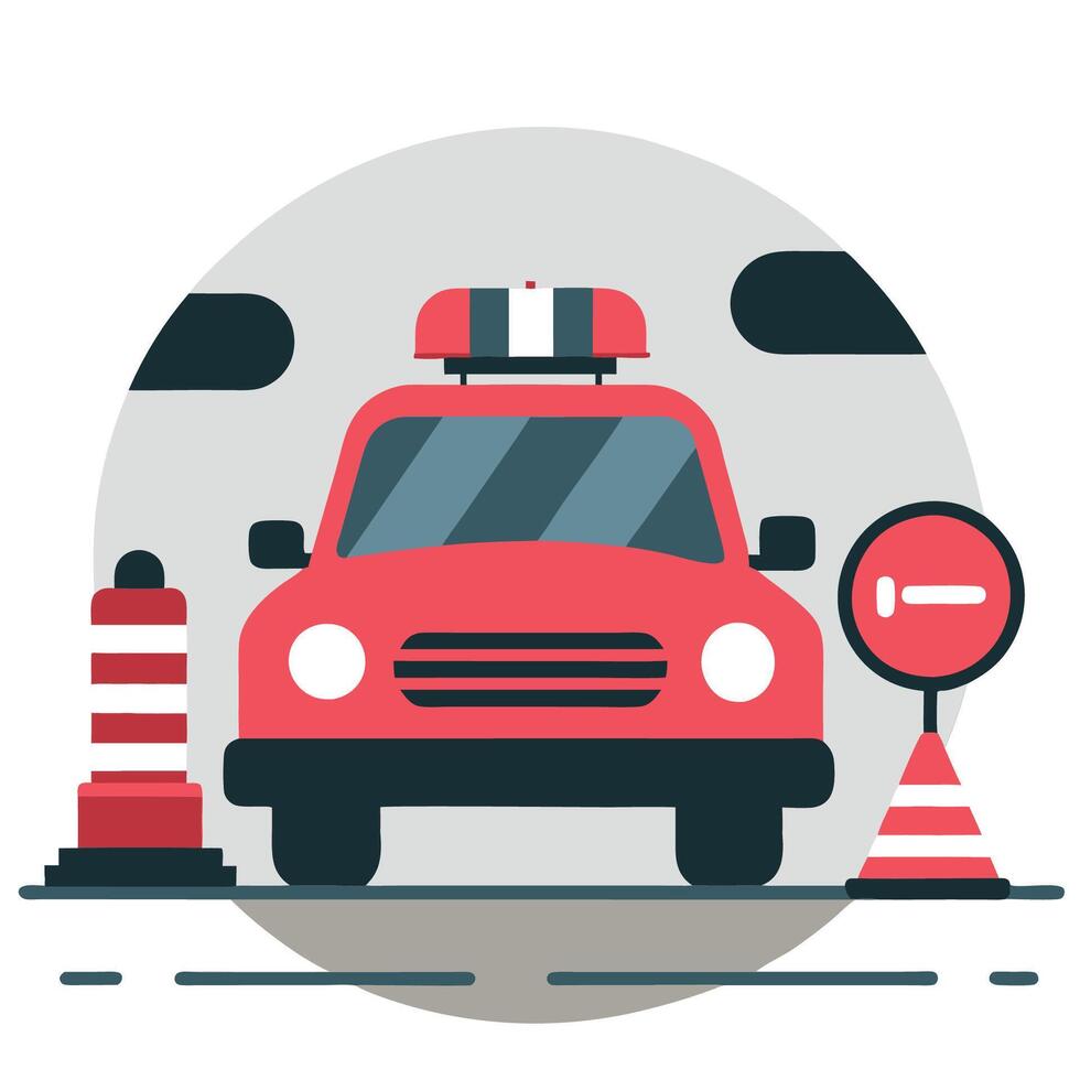 Conceptual Illustration of Traffic Fine Violation and Punishment vector