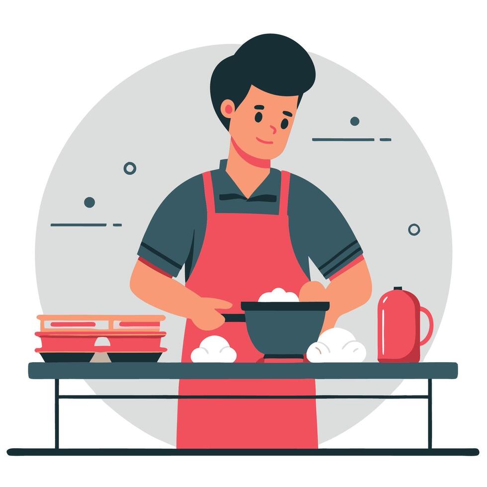Artistic Illustration Depicting the Practicality and Hygiene of Dishwashing vector