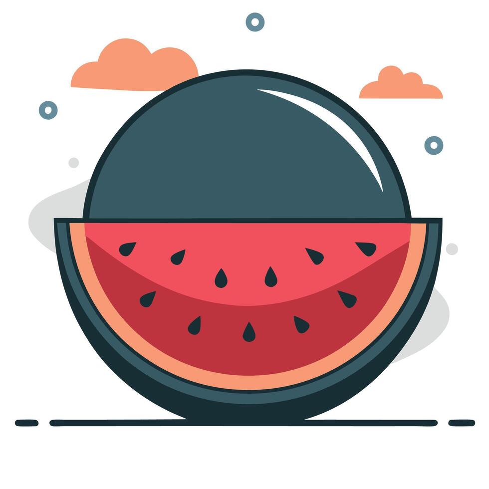 Vibrant and Refreshing Watermelon Fruit Slices Concept Illustration vector
