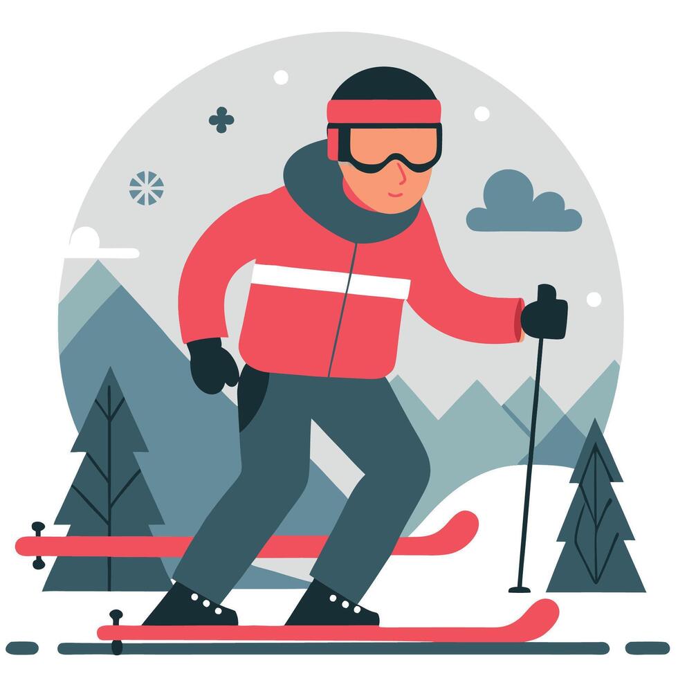 Winter Sports Enthusiasts Enjoying an Exciting Day on the Slopes vector