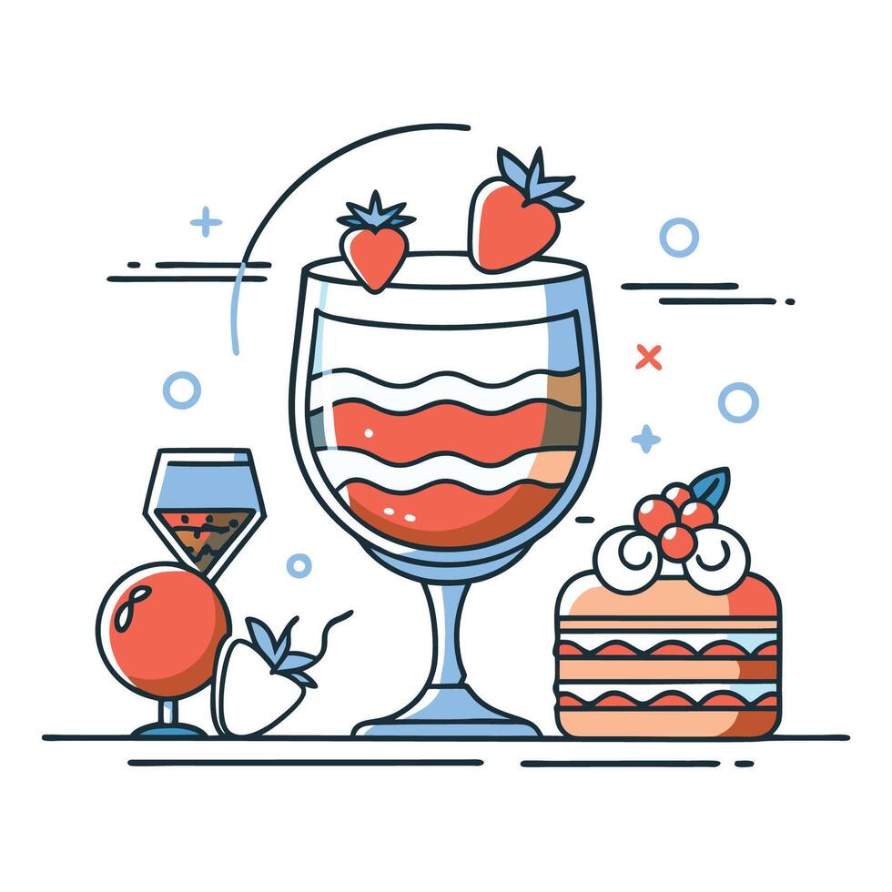 Conceptual Illustration of a Delightful Tiramisu Dessert in Four Variations vector