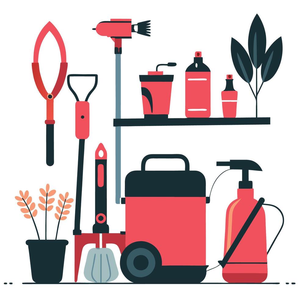 Creative Illustration Depicting Effective Weed Control Methods vector