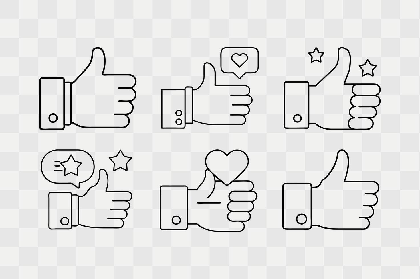 Thumbs up icon set design vector