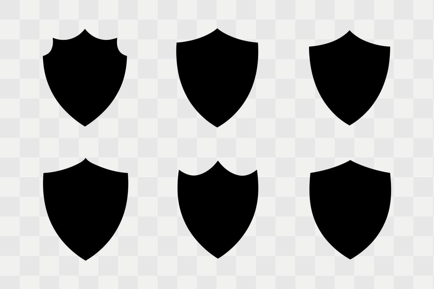 Shield silhouette icons set vector