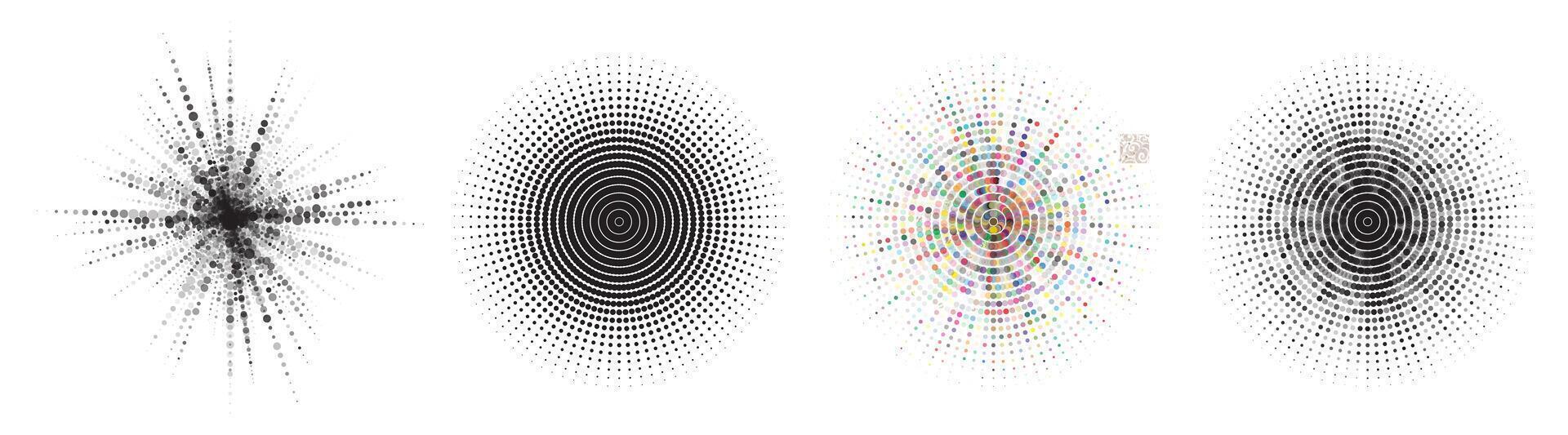 Trendy Circlet Halftone Mosaic Pattern Background with Circular Abstract Geometry Shape vector