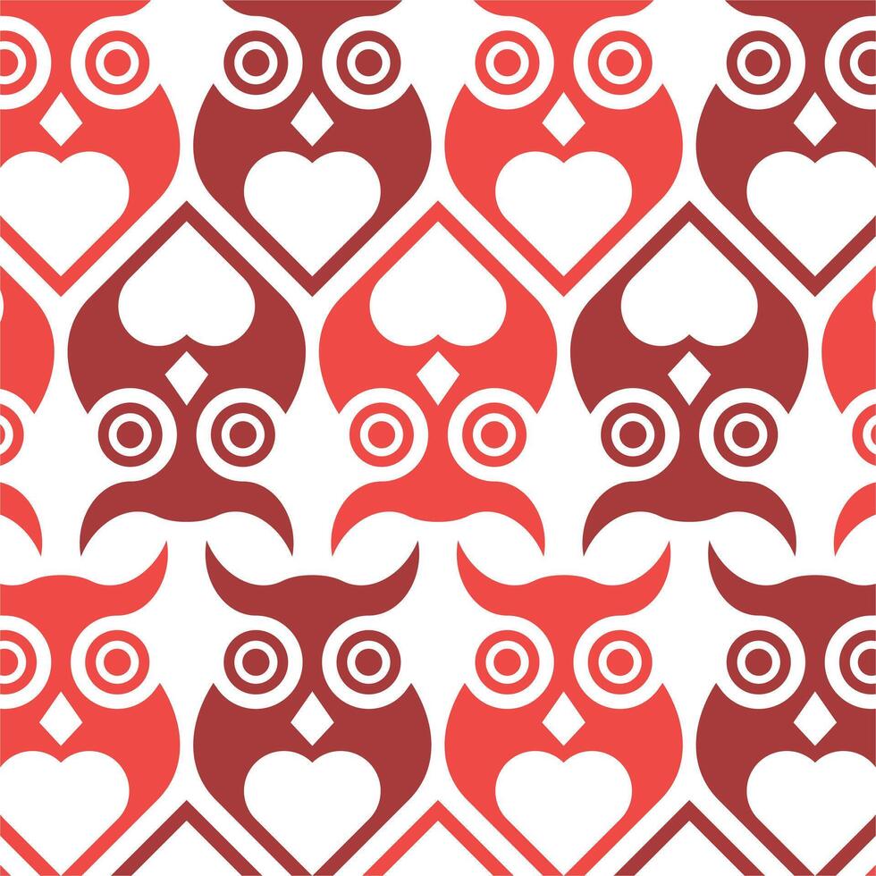 Owl Love pattern background illustration design template vector