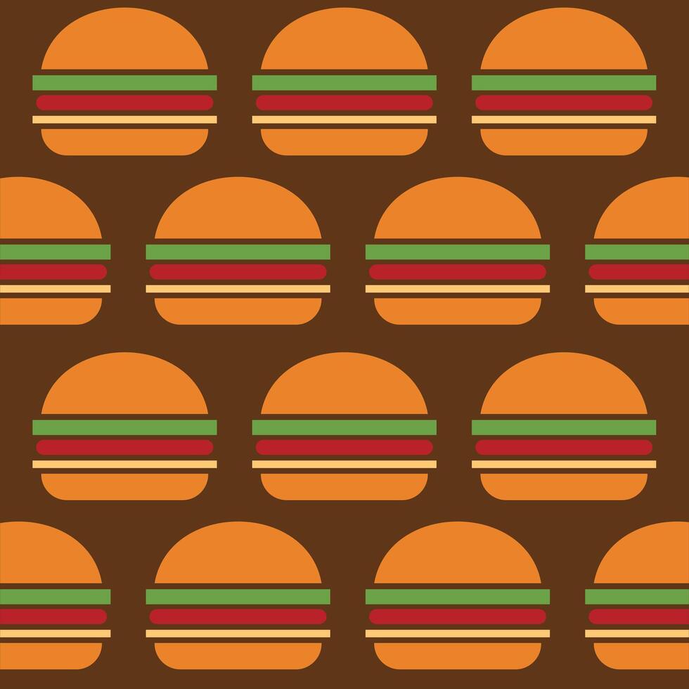 Simple Burger pattern background design template vector