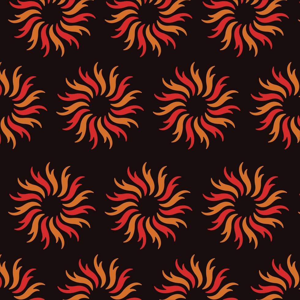 Sun Fire pattern background design template vector