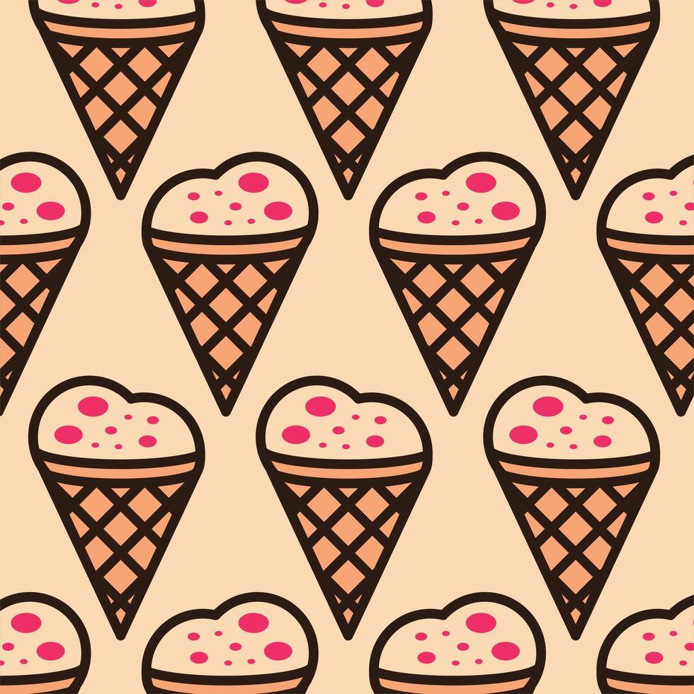 Ice cream pattern background illustration design template vector