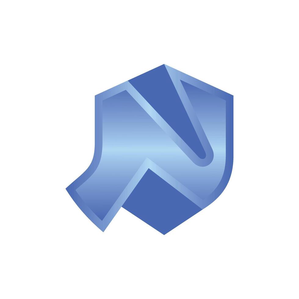 Initial N Shield modern logo design template, suitable for your business, company, and etc vector
