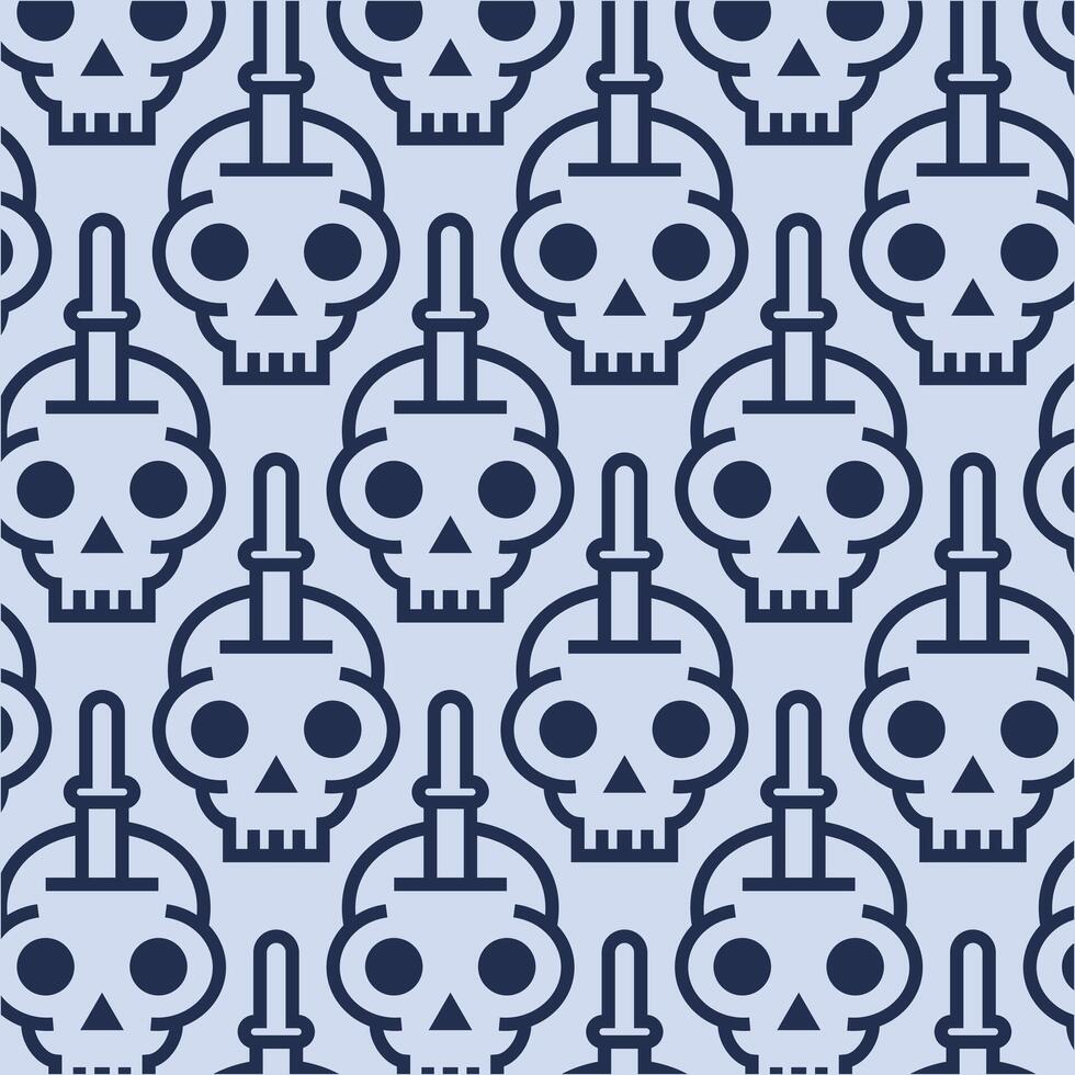 Skull Dagger pattern background illustration design template vector