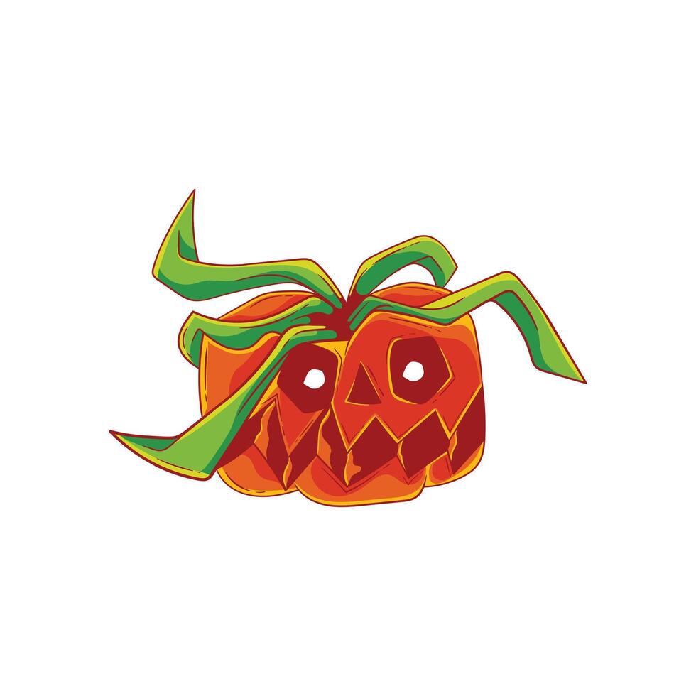 Scary Pumpkin mascot illustration creative design template, suitable for your brand vector