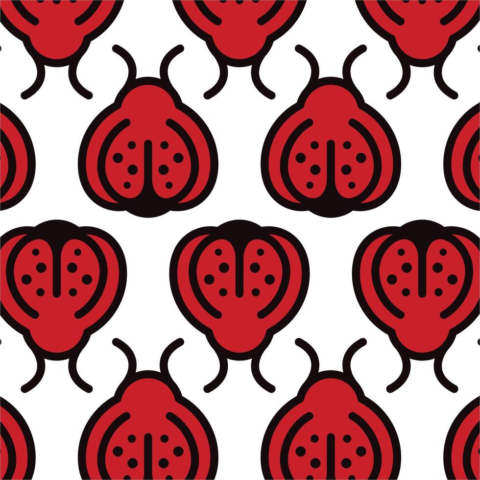 Ladybug pattern background illustration design template vector
