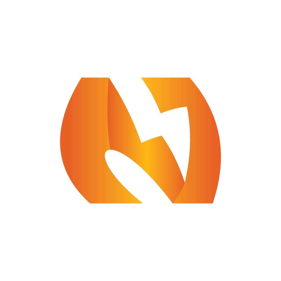 Modern Letter N Thunderbolt logo design template, suitable for your brand, company, and etc vector