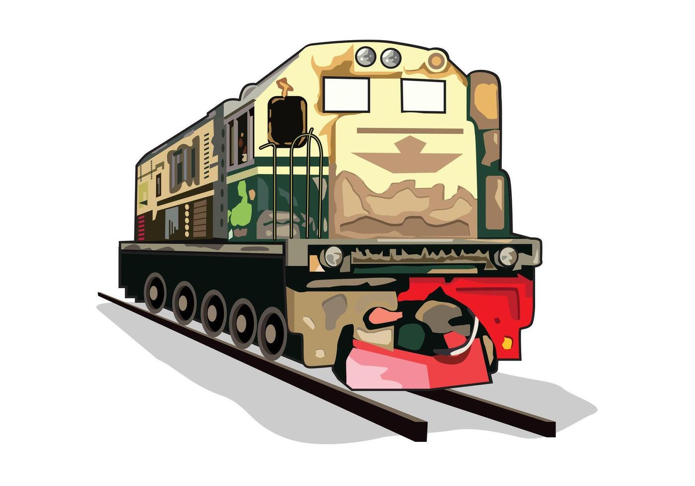 Vintage locomotive rail way illustration design. vector