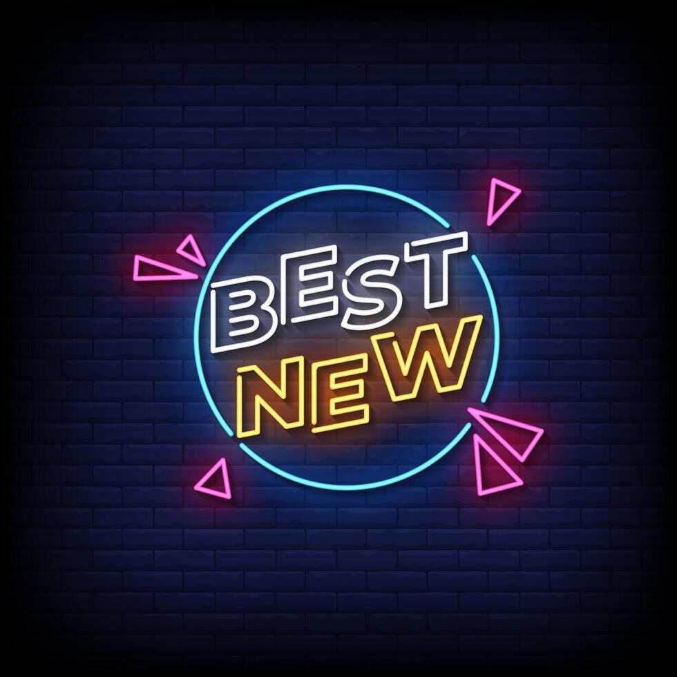 best new neon sign style with brick wall background vector