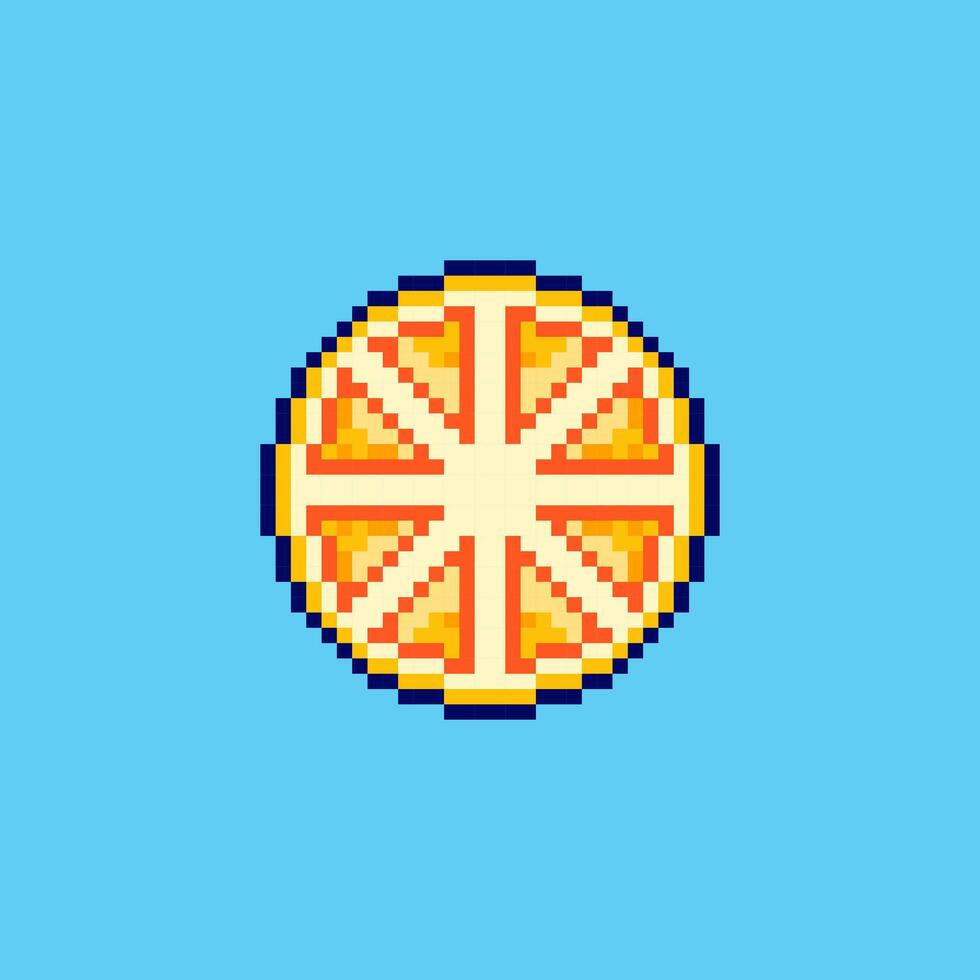 Pixel art Lemon Slice game asset design vector