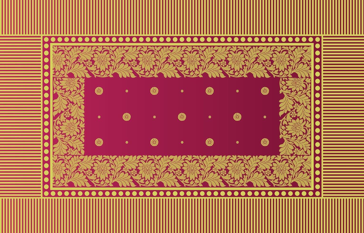 fancy indian style floral carpet vector