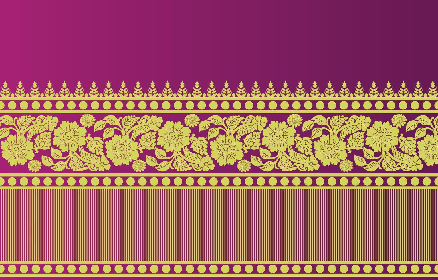 floral ornament saree border vector