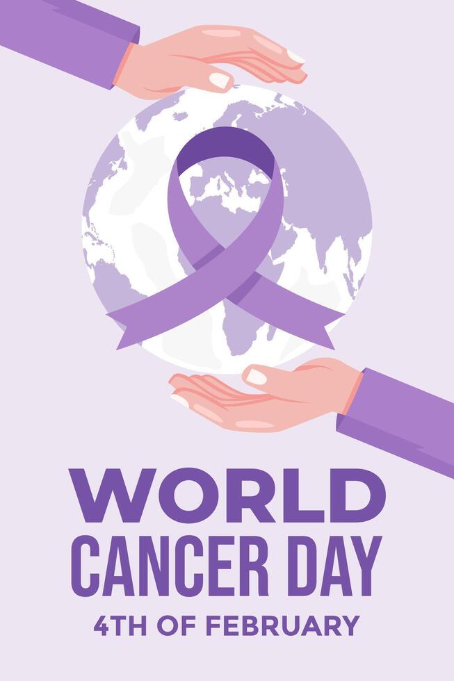 world cancer day vertical banner illustration design vector