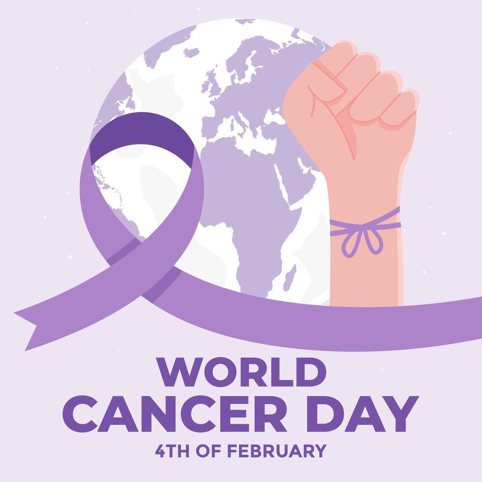 world cancer day illustration in flat design style vector